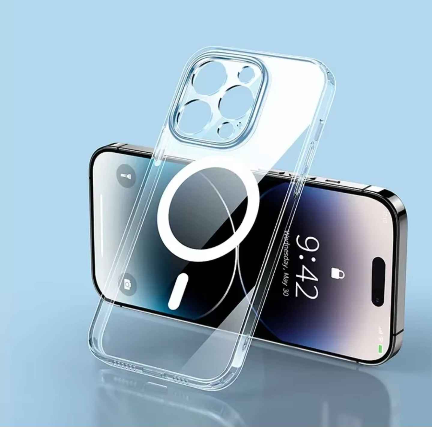 Vector Quest iPhone 16 15 14 Transparent Wireless Charging Case