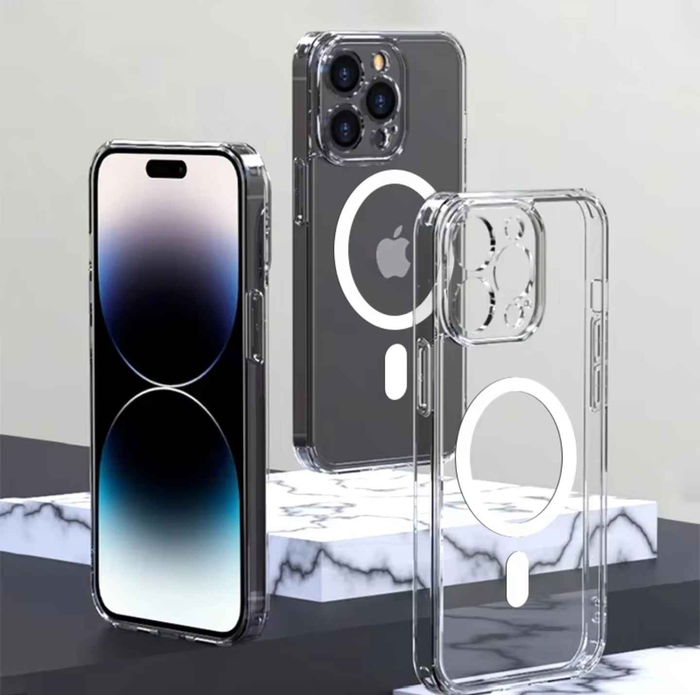 Vector Quest iPhone 16 15 14 Transparent Wireless Charging Case