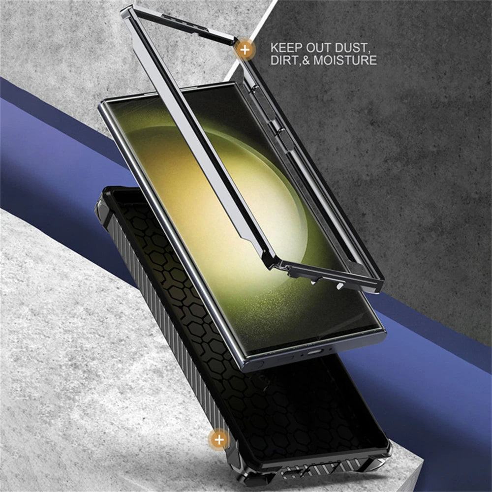 Vector Quest: Case for Samsung S24 S23 Shockproof Cover, Wireless Charging
