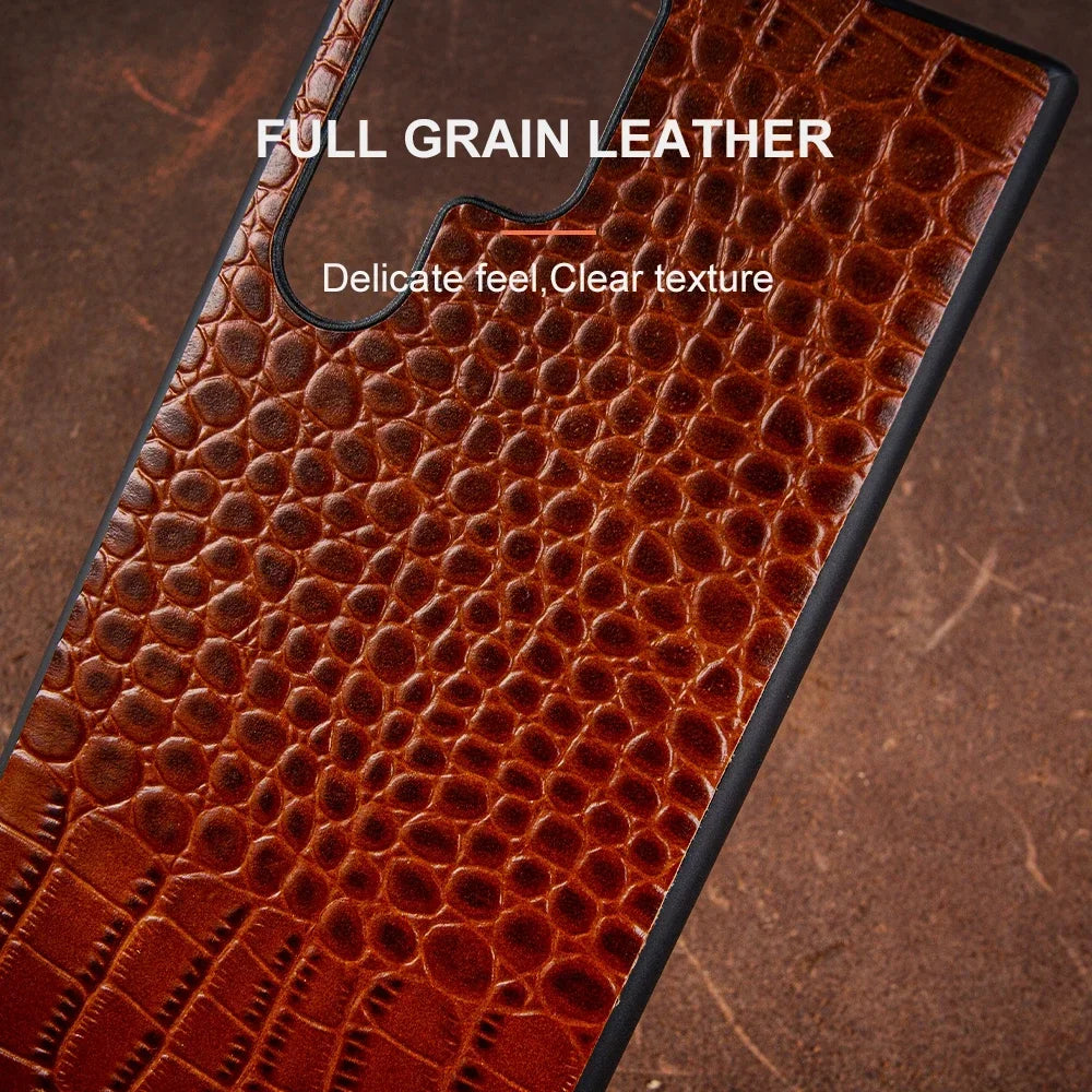 Vector Quest: Genuine Leather Cover Case for Samsung Galaxy S24 S23