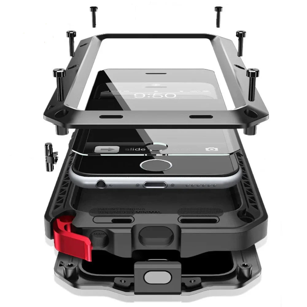Vector Quest: Case For iPhone 16 15 14 Heavy Duty Shockproof Aluminum Alloy With 360 Water Resistant Protective Body Armor