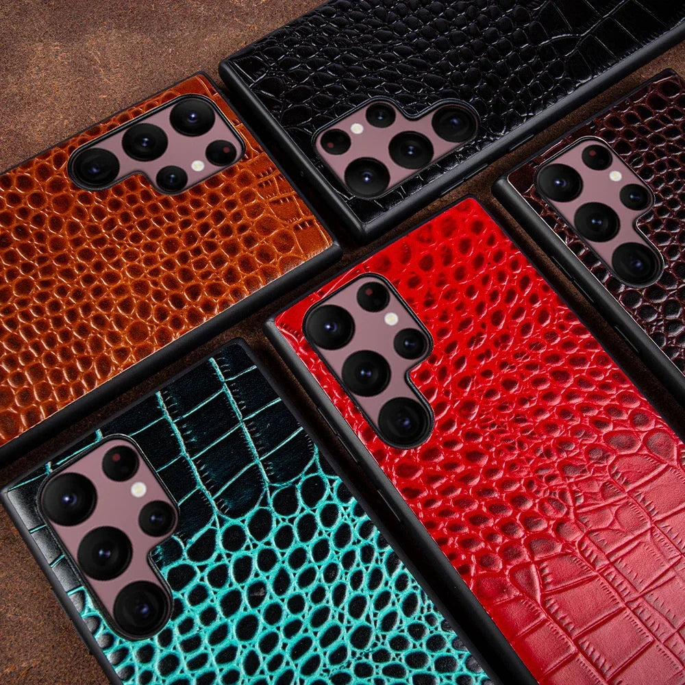 Vector Quest: Genuine Leather Cover Case for Samsung Galaxy S24 S23