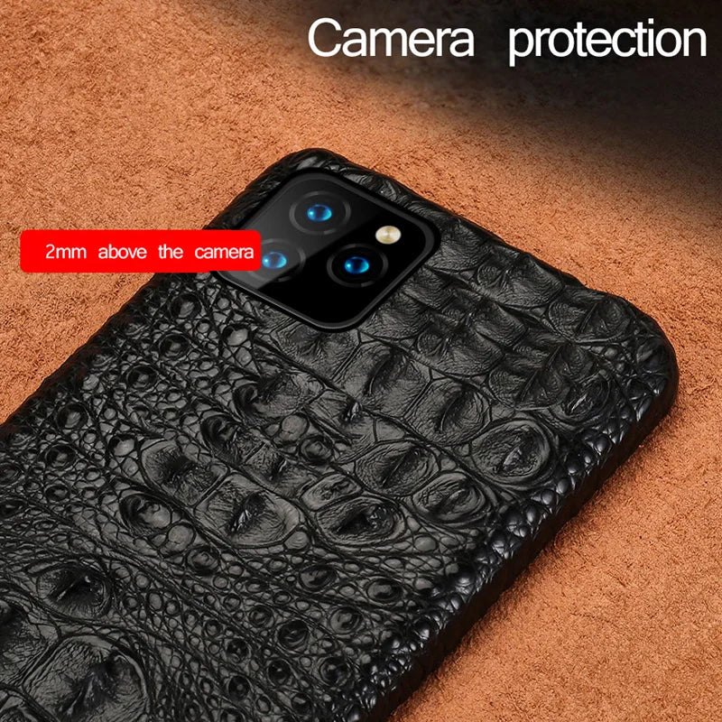 Vector Quest: Premium Crocodile Leather Phone Case For iPhone 15 14 13 12