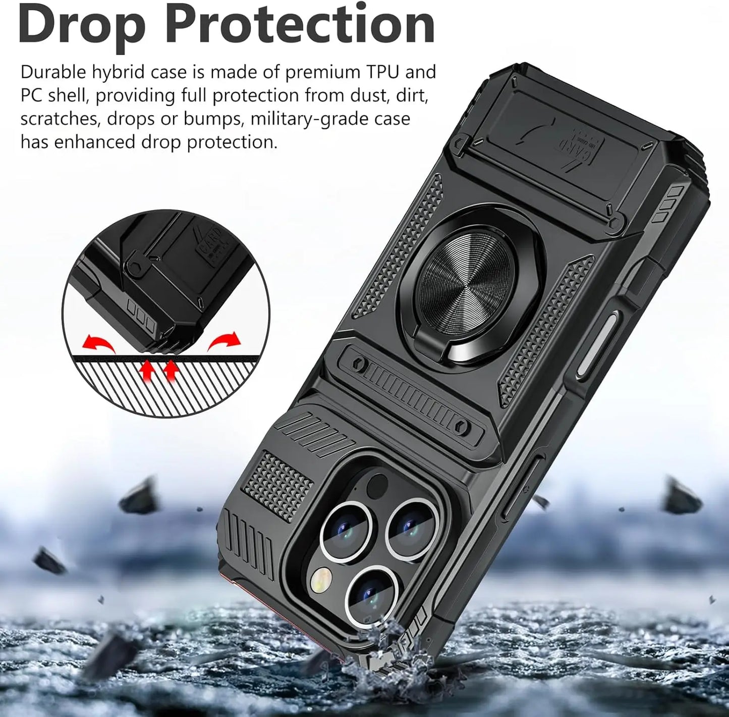 Vector Quest: Card Cover phone case, armor protection, heavy duty and shock proof with kickstand for iPhone 16 15 14
