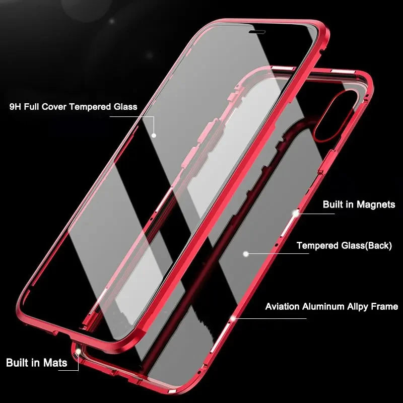 Vector Quest: Aluminum Frame With Double Sided Tempered Glass Protective Magnetic Case For iPhone 16 15 14