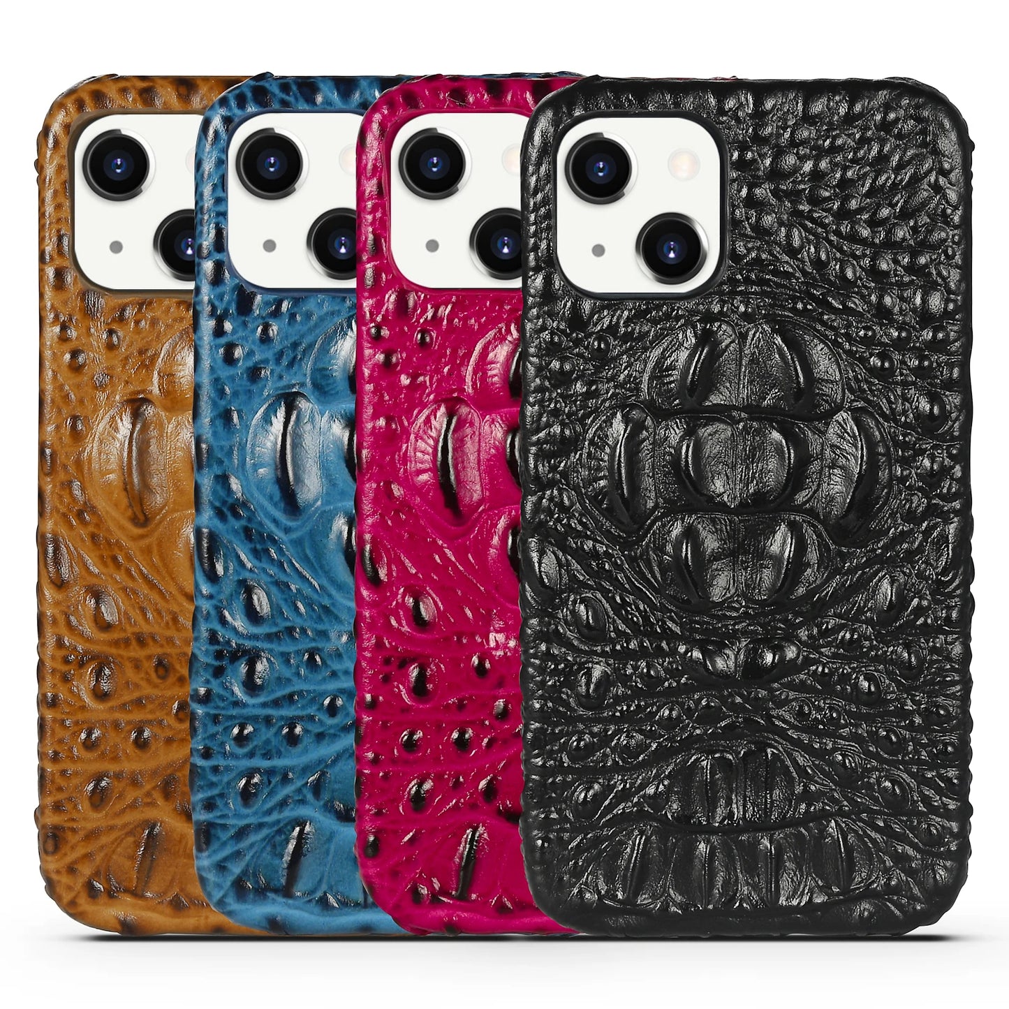 Vector Quest: Genuine Leather 3D Crocodile Head Case for iPhone 16 15 14