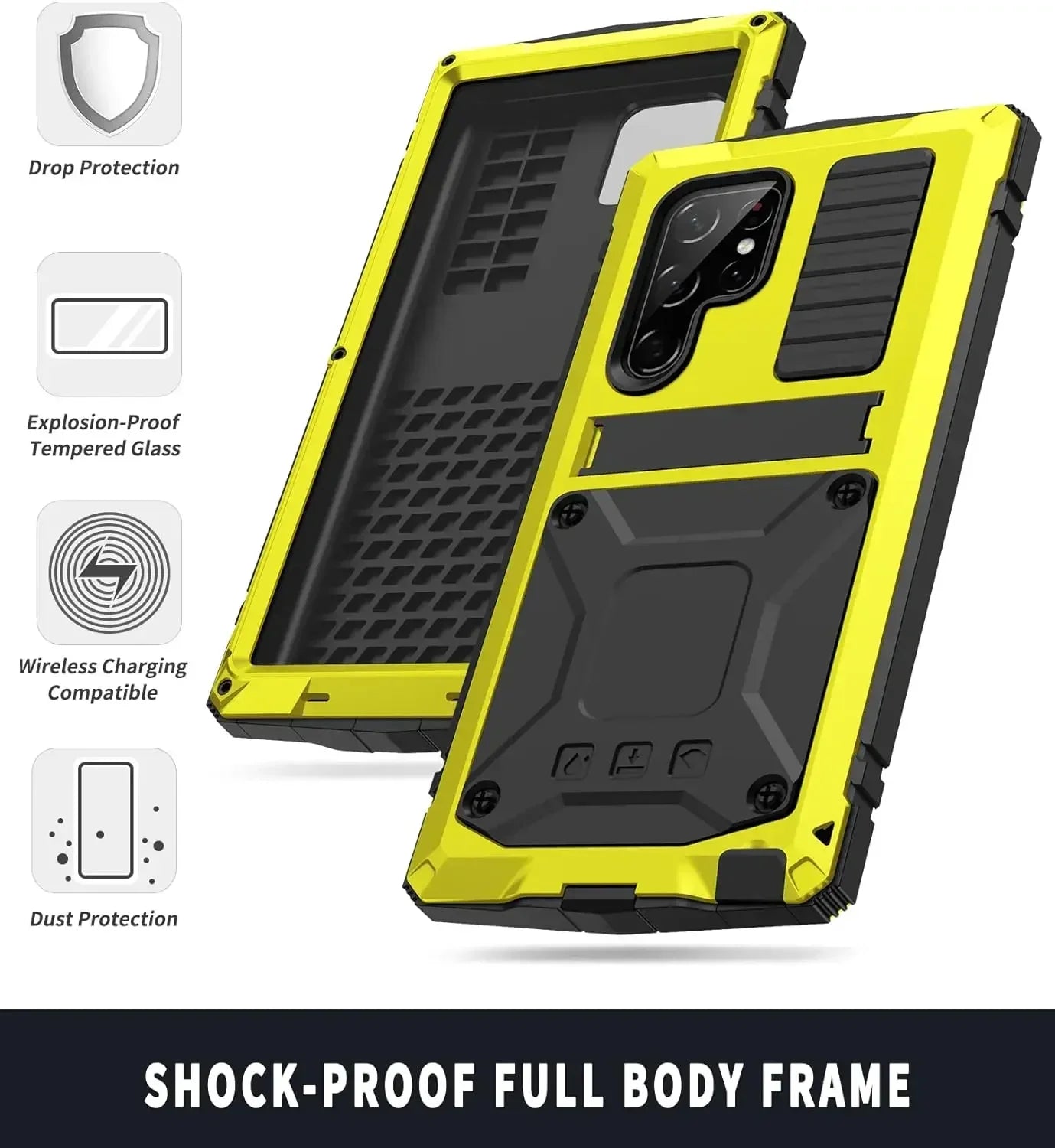 Vector Quest: Heavy Duty Aluminum Alloy Casing with 360° Armor Protection For Samsung S24 S23 S22 S21