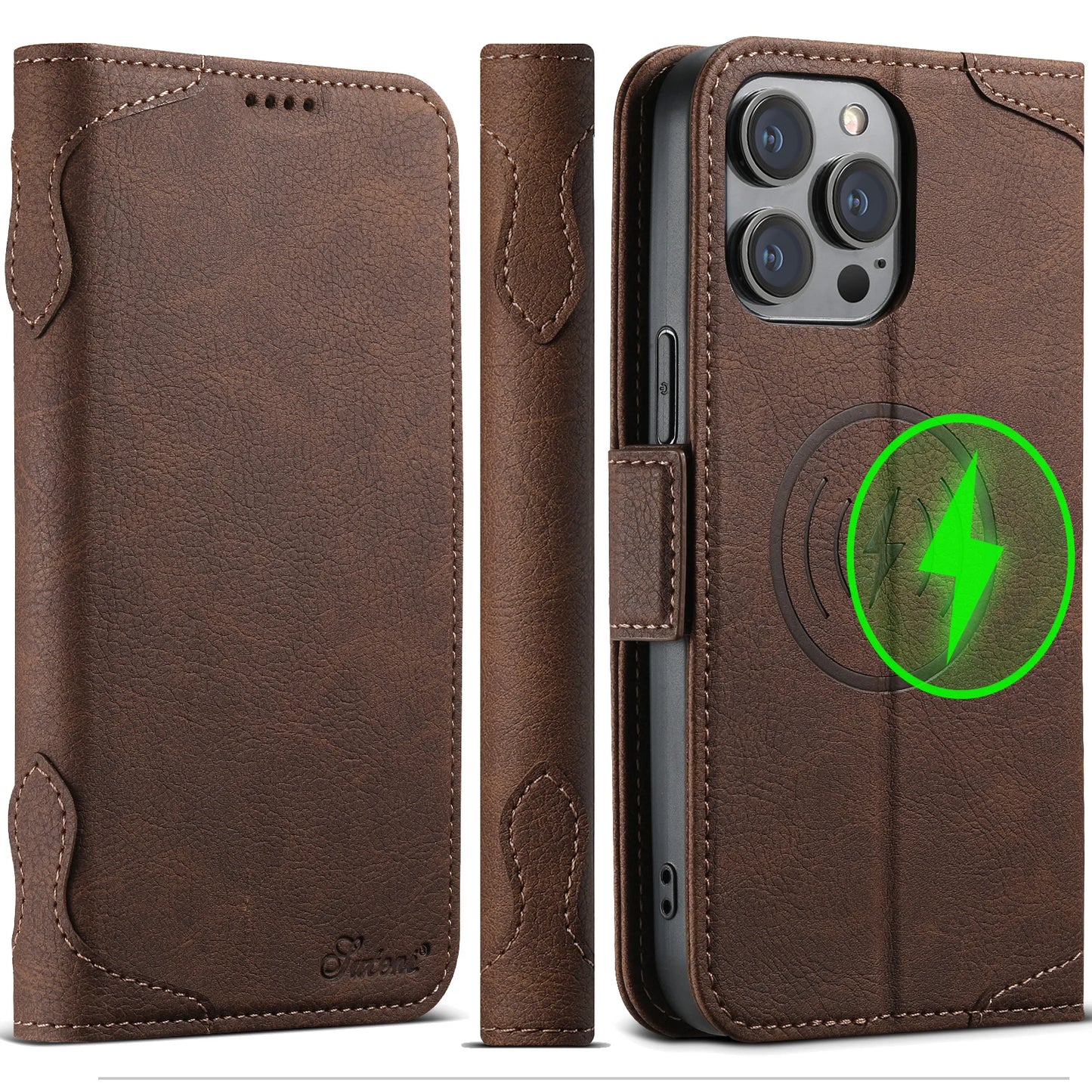 Vector Quest: iPhone 16 15 14 Wallet Case featuring Magsafe Magnetic Wireless Charging