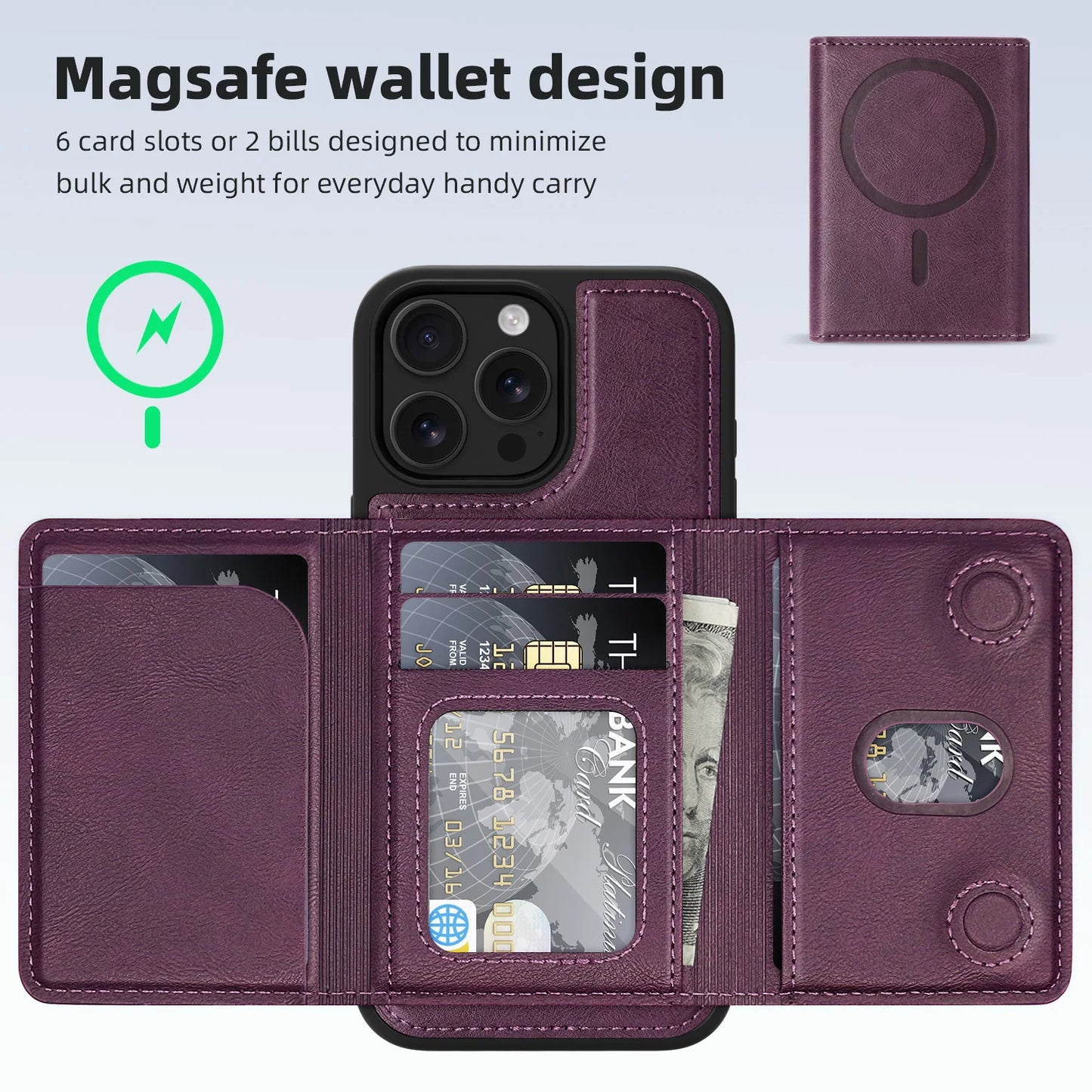 Vector Quest: Magsafe Magnetic Multifunctional Card Pack Holder Phone Case For iPhone 16 15 14