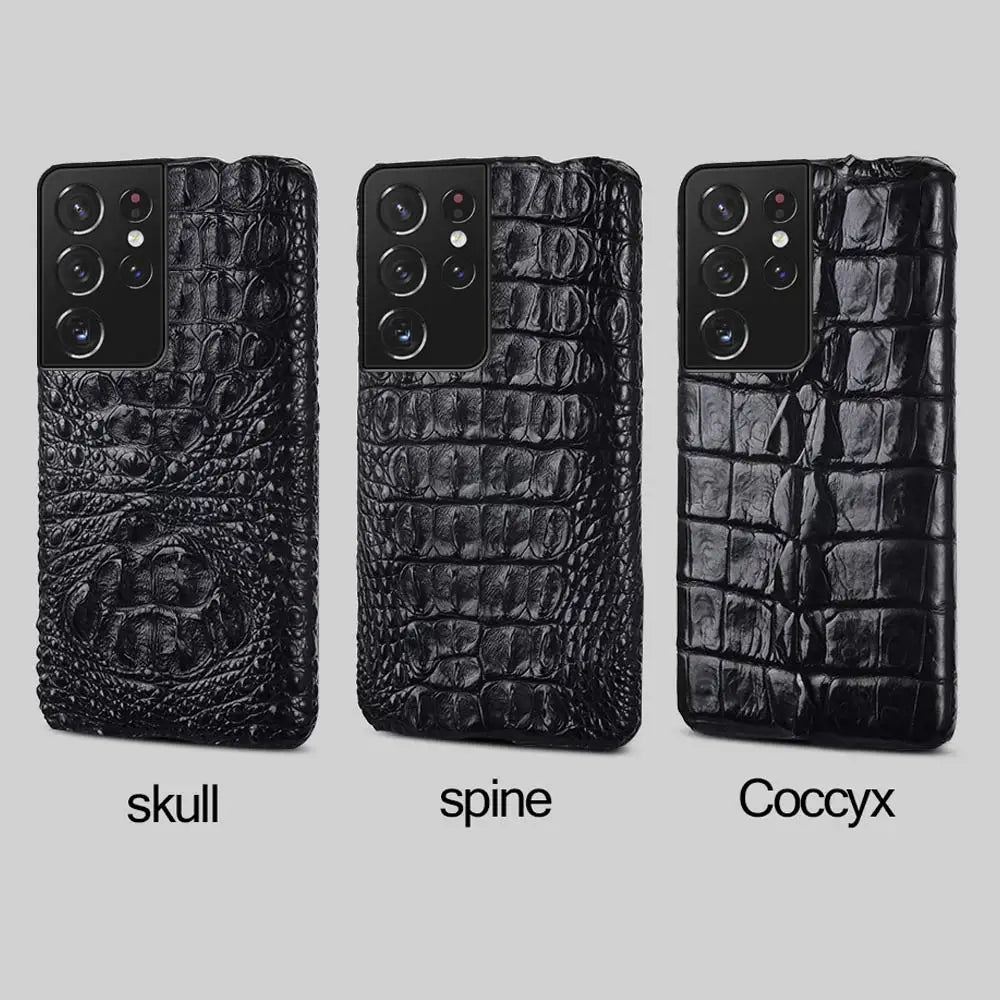 Vector Quest: Premium Crocodile Leather Phone Case For Samsung S23 S22 S21 S20