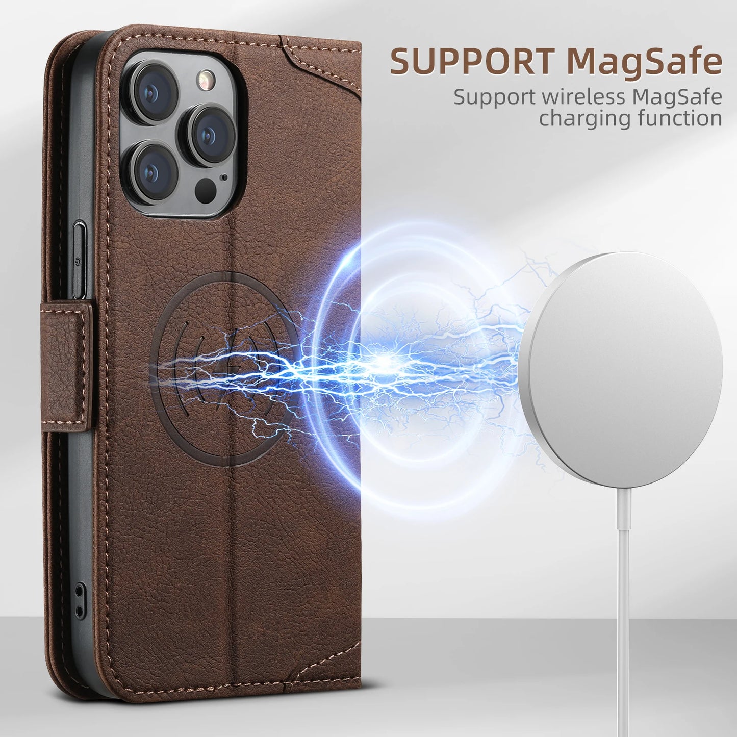 Vector Quest: iPhone 16 15 14 Wallet Case featuring Magsafe Magnetic Wireless Charging
