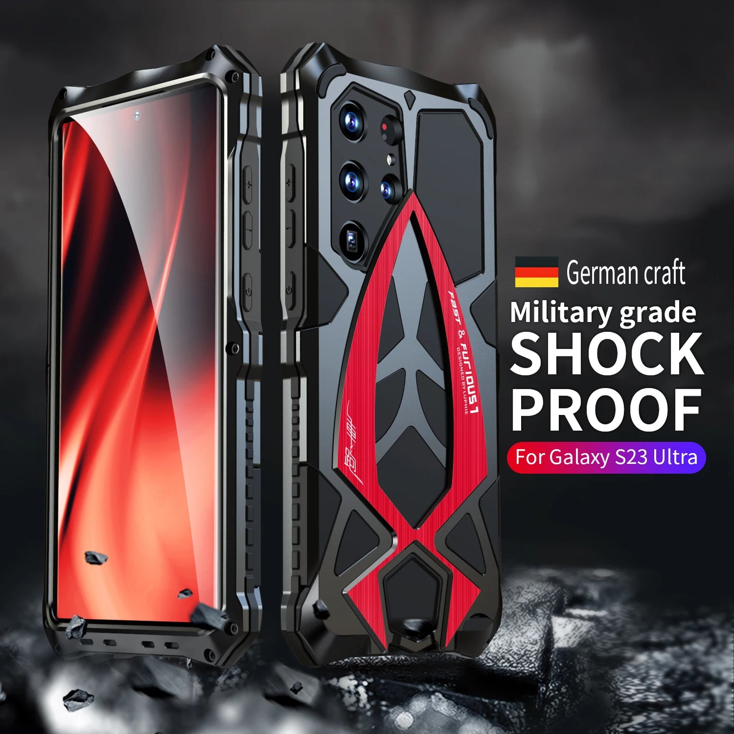 Vector Quest: Ultra Strong Military Grade Aluminum Alloy / Silicone Case For Samsung Galaxy S24 S23 S22