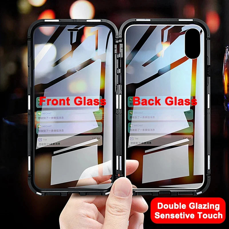 Vector Quest: Aluminum Frame With Double Sided Tempered Glass Protective Magnetic Case For iPhone 16 15 14