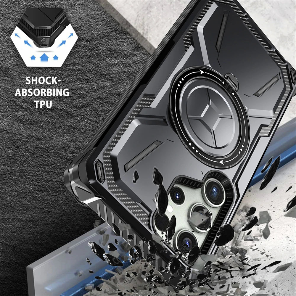 Vector Quest: Case for Samsung S24 S23 Shockproof Cover, Wireless Charging