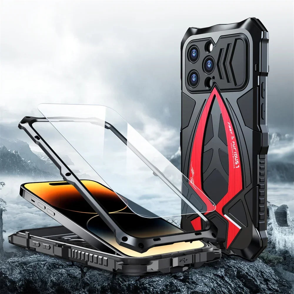 Vector Quest: Ultra Strong Military Grade Aluminum Alloy / Silicone Case For iPhone 16 15 14 13 12 11