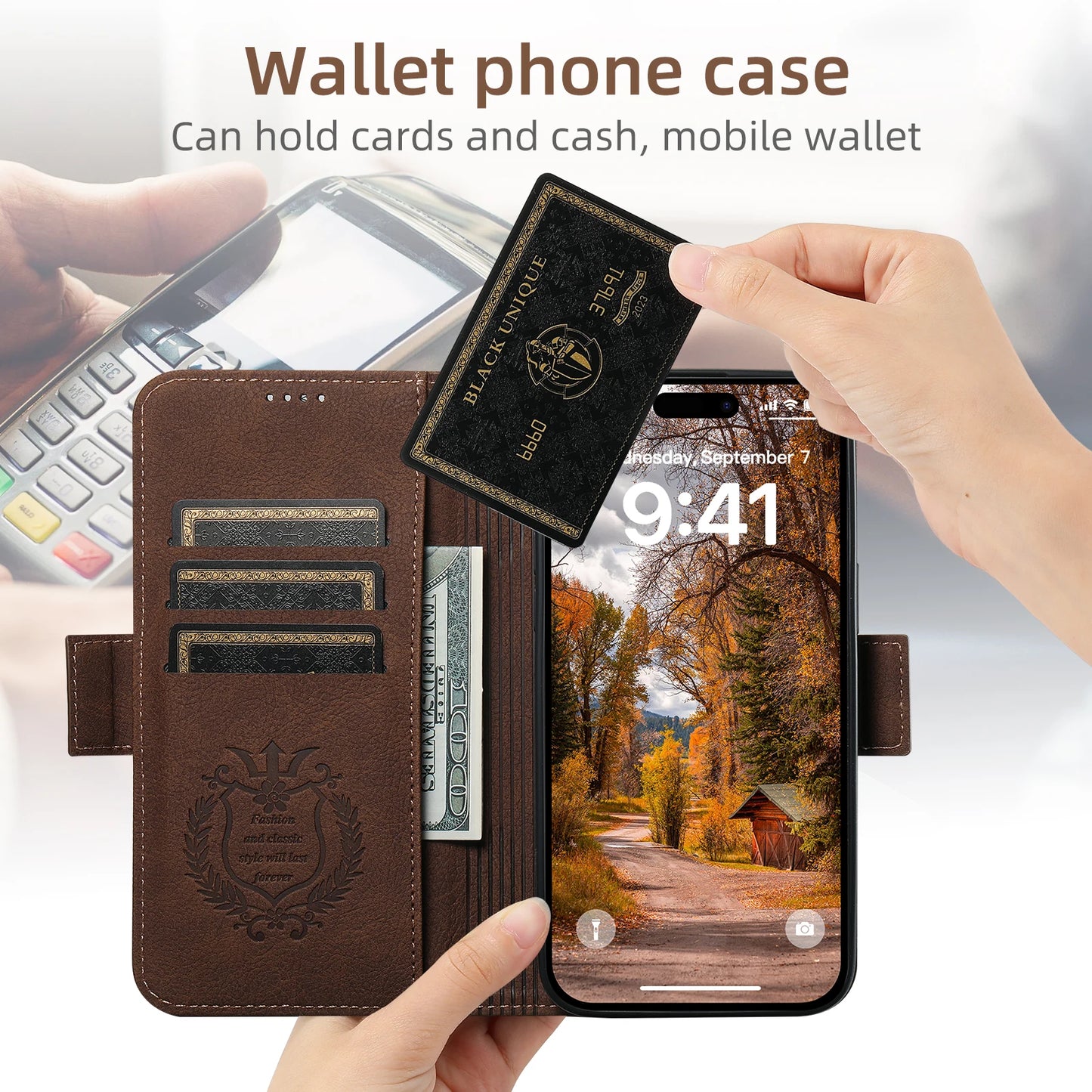 Vector Quest: iPhone 16 15 14 Wallet Case featuring Magsafe Magnetic Wireless Charging