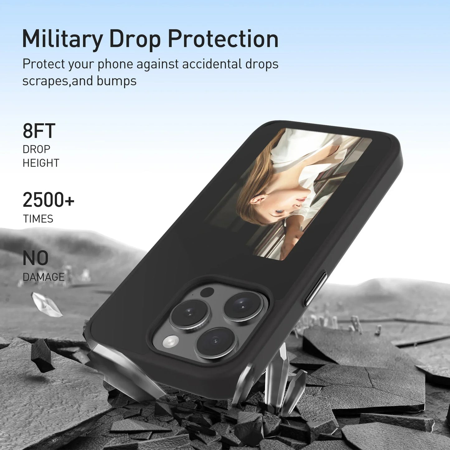 Vector Quest: Screen Projection phone Case with AI Smart technology, changeable imagery iPhone 16 15 14