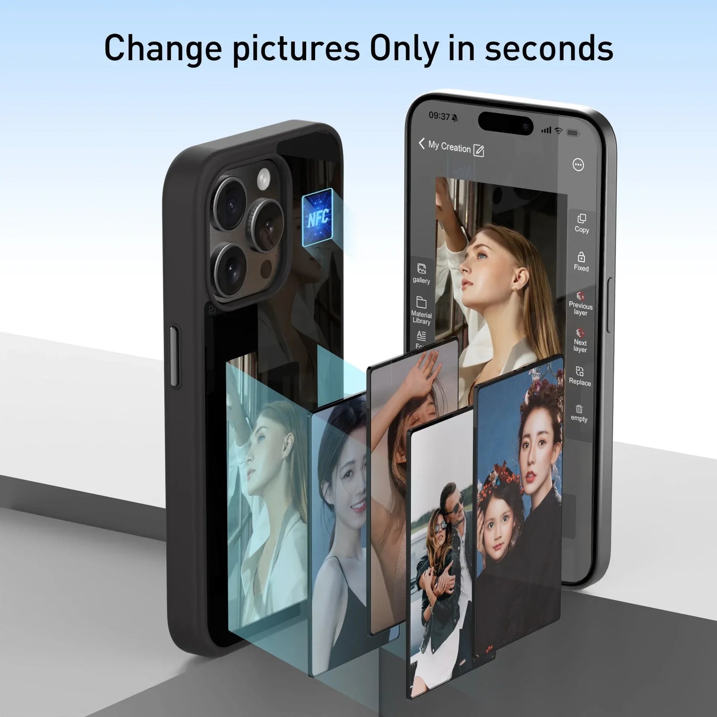 Vector Quest: Screen Projection phone Case with AI Smart technology, changeable imagery iPhone 16 15 14